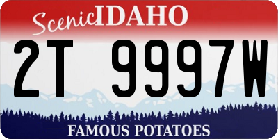 ID license plate 2T9997W