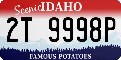 ID license plate 2T9998P