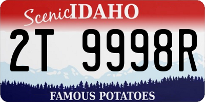 ID license plate 2T9998R