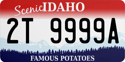 ID license plate 2T9999A