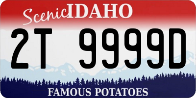 ID license plate 2T9999D
