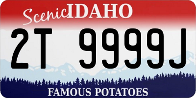 ID license plate 2T9999J