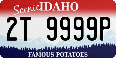 ID license plate 2T9999P