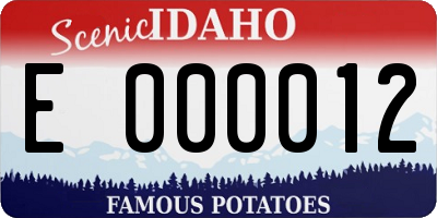 ID license plate E000012