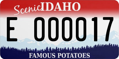 ID license plate E000017