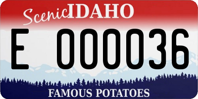 ID license plate E000036