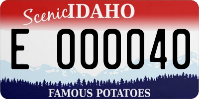 ID license plate E000040