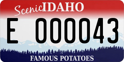 ID license plate E000043