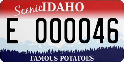 ID license plate E000046