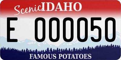 ID license plate E000050