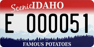 ID license plate E000051
