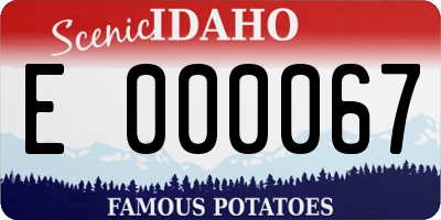 ID license plate E000067
