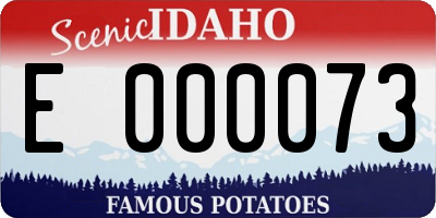 ID license plate E000073