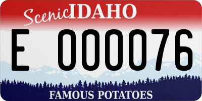 ID license plate E000076