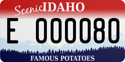 ID license plate E000080