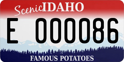 ID license plate E000086