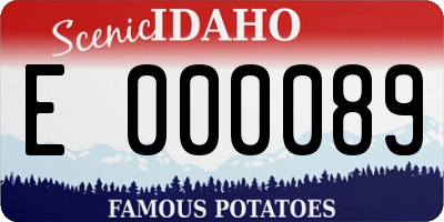 ID license plate E000089