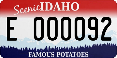 ID license plate E000092
