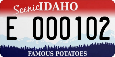 ID license plate E000102
