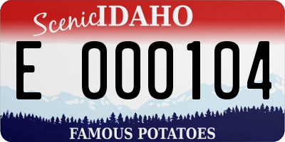 ID license plate E000104