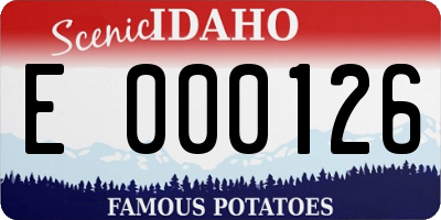 ID license plate E000126