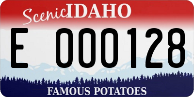 ID license plate E000128