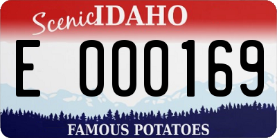 ID license plate E000169