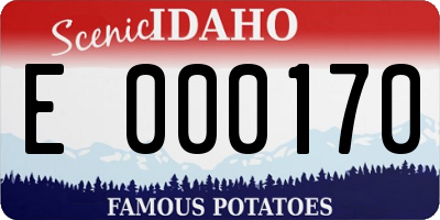 ID license plate E000170