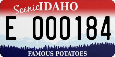 ID license plate E000184