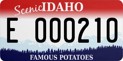 ID license plate E000210