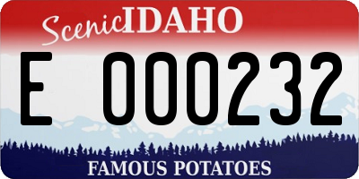 ID license plate E000232