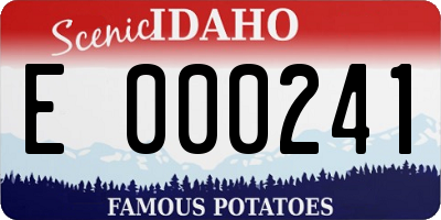 ID license plate E000241