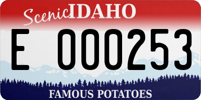 ID license plate E000253