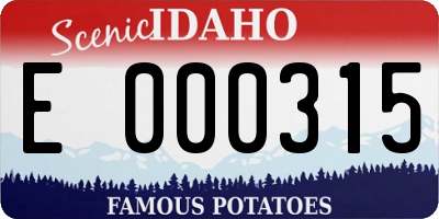 ID license plate E000315