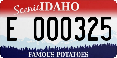 ID license plate E000325