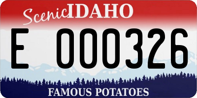 ID license plate E000326