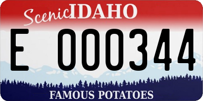 ID license plate E000344