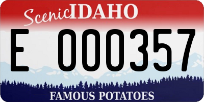 ID license plate E000357