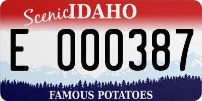 ID license plate E000387