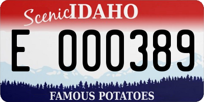 ID license plate E000389