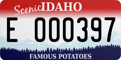 ID license plate E000397