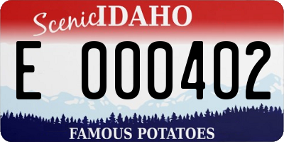 ID license plate E000402