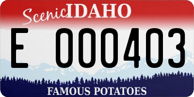 ID license plate E000403