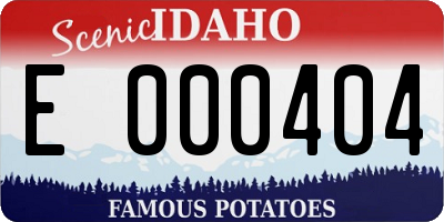 ID license plate E000404