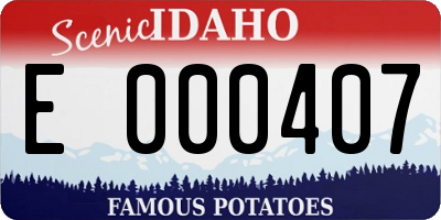 ID license plate E000407