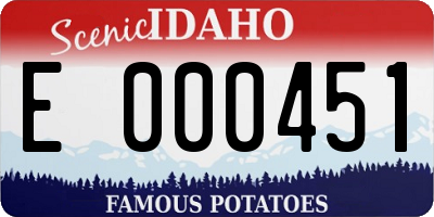 ID license plate E000451