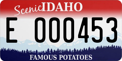 ID license plate E000453