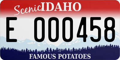 ID license plate E000458