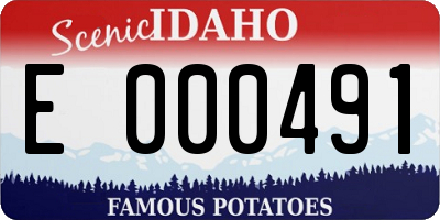 ID license plate E000491