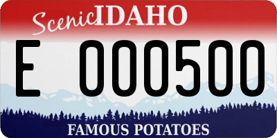 ID license plate E000500